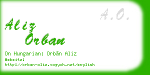 aliz orban business card